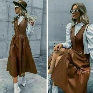 Zara Leather dress, size M